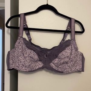 EUC, Sexy Purple Leopard and Lace Bra 48B